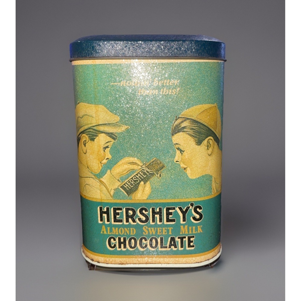 VTG 1984 Hershey's Almond Sweet Milk‎ Chocolate Collectible Candy Tin